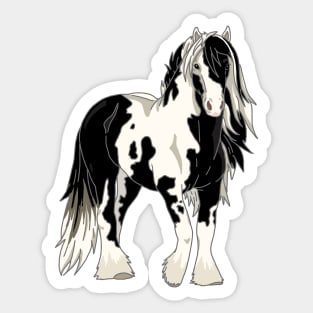 Black and white Irish cob horse Sticker